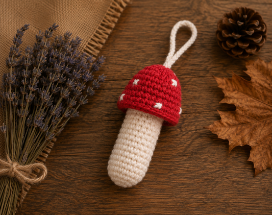 Lavender Crochet Mushroom