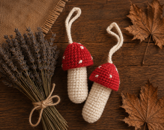 Lavender Crochet Mushroom