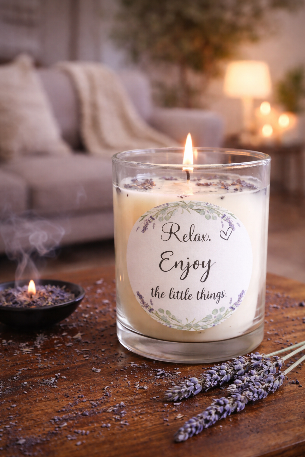 Handcrafted Organic Lavender Candles