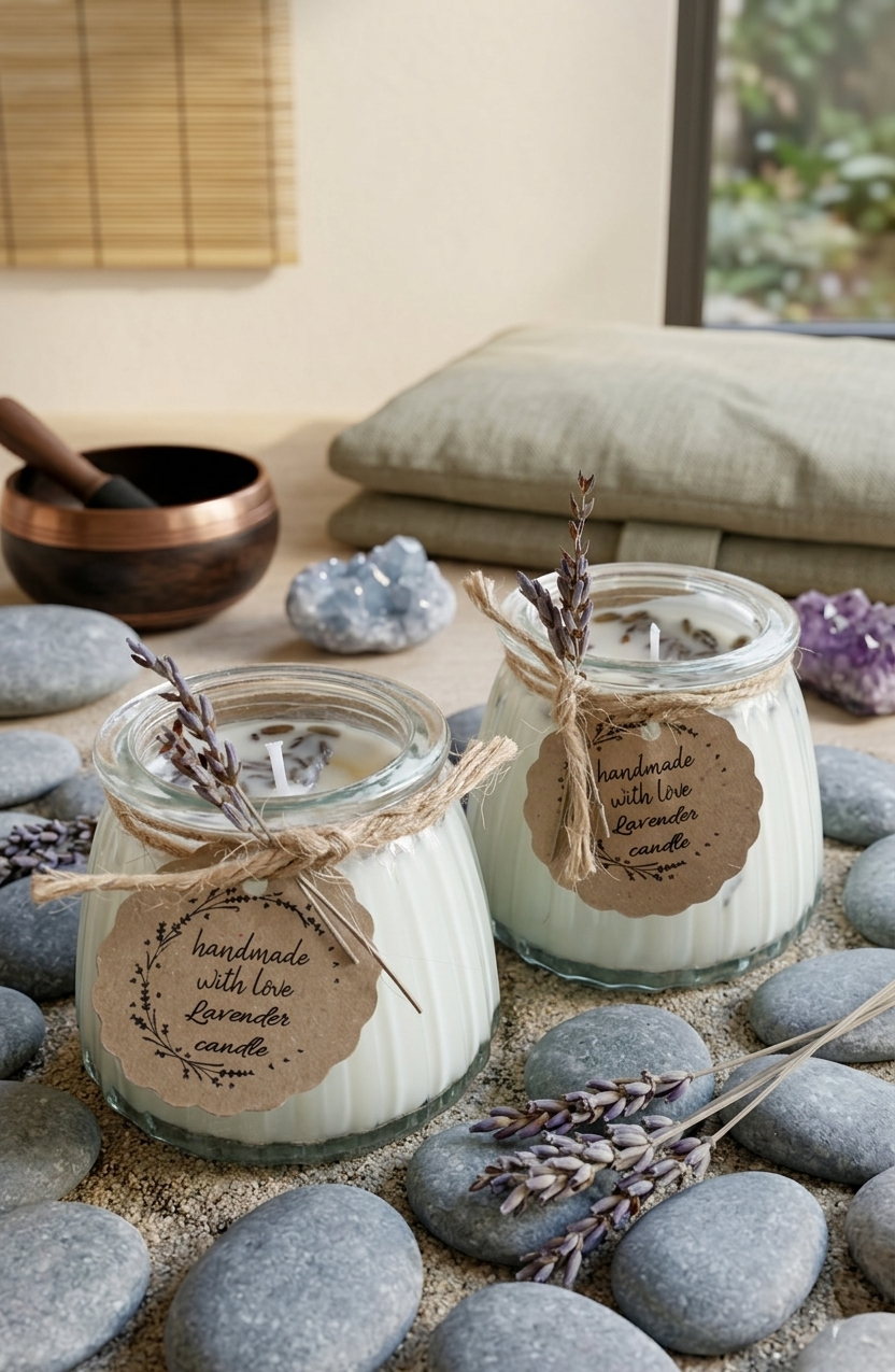 Handcrafted Organic Lavender Candles